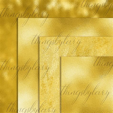 42 Bright 24k Gold Foil Papers 12 Inch 300 Dpi Planner Paper Etsy