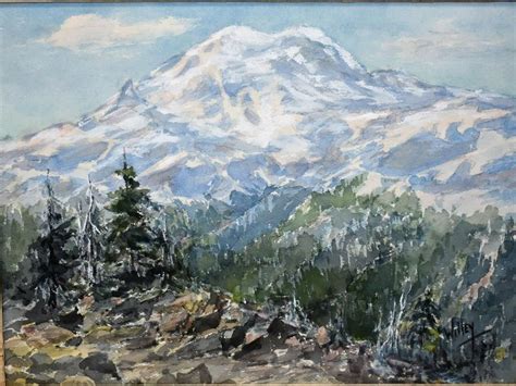 Edith Maring Willey Mount Rainier Original Watercolor Painting Nw