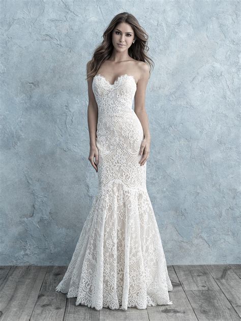 Lace Sweetheart Strapless Mermaid Wedding Dress By Allure Bridals