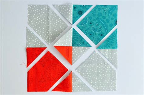 Diagonal Cut Disappearing 4 Patch Quilt Block Tutorial Polka Dot Chair