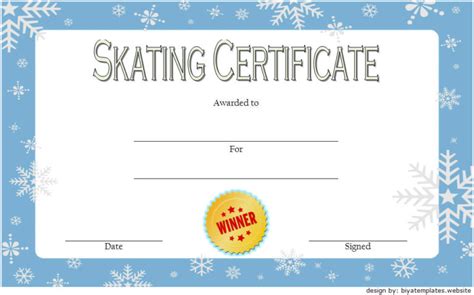 Ice Skating Certificate Template 7 Paddle Templates