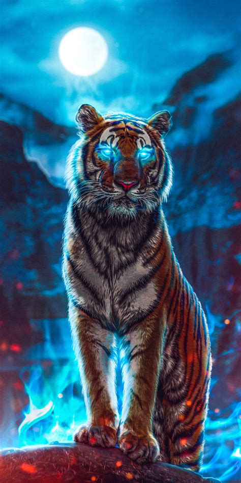 1080x2160 Tiger Glowing Eyes One Plus 5thonor 7xhonor View 10lg Q6