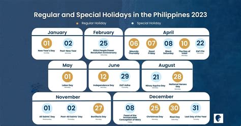 2023 Holidays Philippines Calendar Vacation Ideas