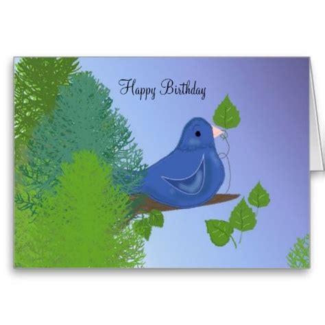Blue Bird Birthday Wishes Card Zazzle Birthday Wishes Cards