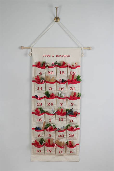 luxury personalised fabric advent calendar  hide seek textiles notonthehighstreetcom