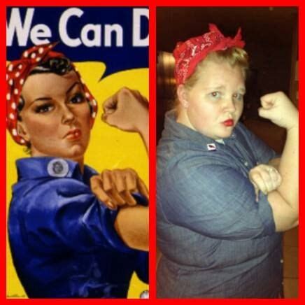 Good ole' rosie was the star of the government campaign used in the 1940s to recruit women into the workforce after the men had gone off to war, and she's still going strong and inspiring. DIY Rosie the Riveter Halloween Costume | Rosie the ...