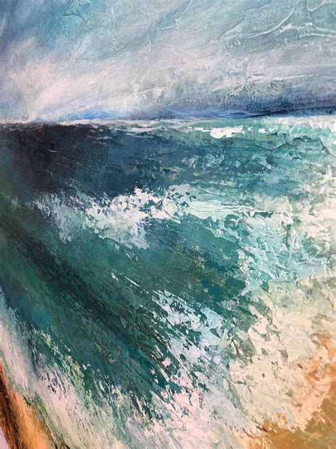 Abstract Blue Ocean Painting On Canvas Original Impressionist Etsy