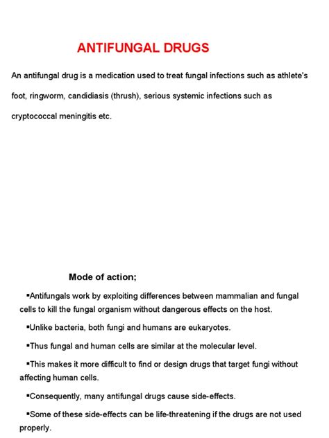 Understanding The Mechanisms And Applications Of Major Antifungal Drug