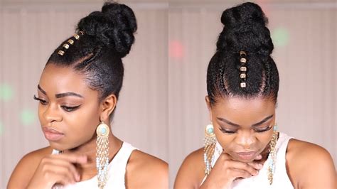 Thick hair can seem too bushy or overgrown. Quick Natural Hair Updo!!! (Protective Style****) - YouTube