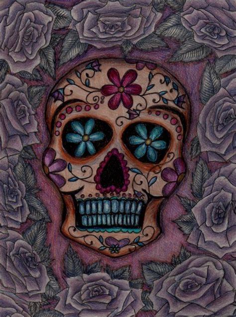 Thisnthat Posts Tagged Sugar Skull Skull Art Purple Bottle Skull