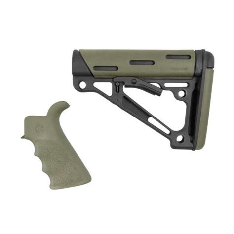 Hogue Ar 15m 16 Grip And Collapsible Buttstock 2 Piece Kit Od Green