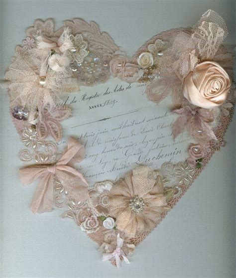 Canvas Heart Embellished Heart Handmade By Miss Rose Sister Etsy