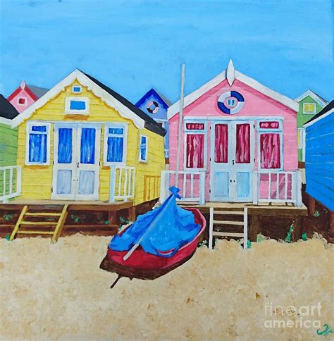 Beach Huts Aussie Style Painting By Tina Karen Pixels