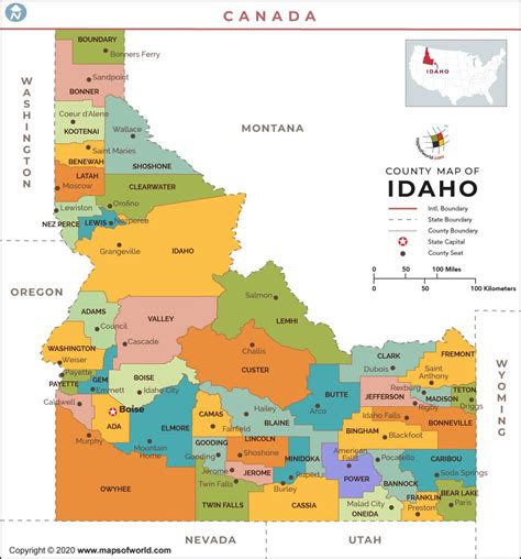 Idaho Map With Cities And Counties College Map
