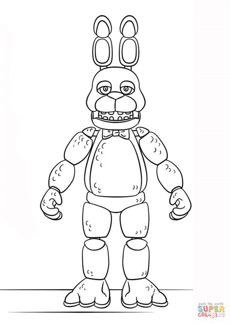 Coloring pages withered five nights at printable s page fnaf. FNAF Toy Bonnie coloring page | Free Printable Coloring Pages