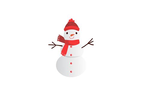 Christmas Vector Snowman Illustration Afbeelding Door Vijackstudio