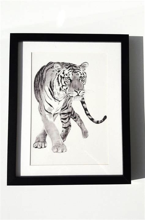 Tiger Art Print Hand Drawn Animal Pencil Drawing A4 A5 Etsy