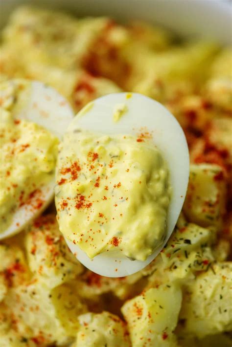 Transfer to a large bowl. Deviled Egg Potato Salad! | Recipe | Deviled egg potato ...