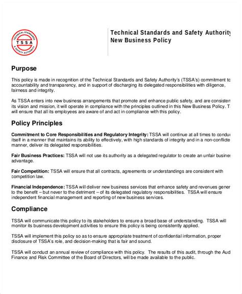 Small Business Company Policy Template