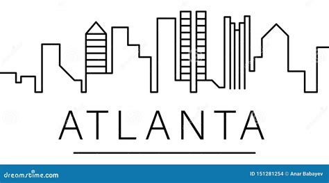 Atlanta City Outline Icon Elements Of Cityscapes Illustration Line