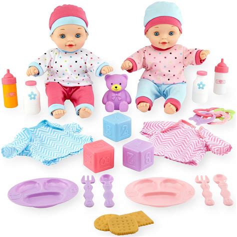 You And Me Twin 14 Inch Baby Dolls Deluxe Set With Lots Of Extras New