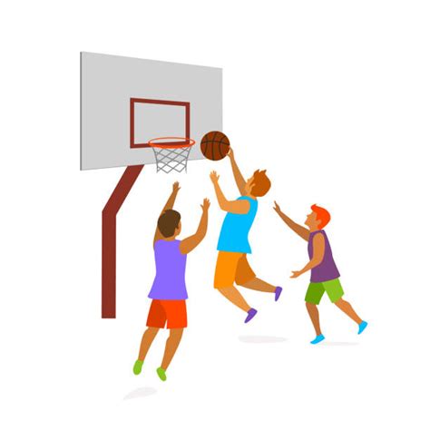 Friends Playing Basketball Illustrations Royalty Free Vector Graphics