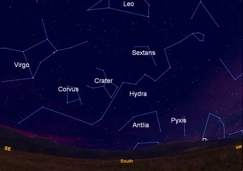 Image Showing Hydra In The Southern Sky At Around 9 Pm Et Mid