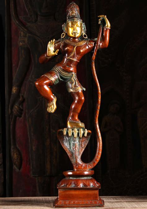 Sold Brass Dancing Kalinga Krishna Statue 29 89bs151z Hindu Gods