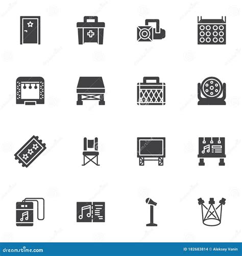 Music Festival Vector Icons Set Stock Vector Illustration Of Filled