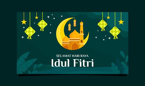 Hari Raya Idul Fitri Banner Background Template 20872782 Vector Art At