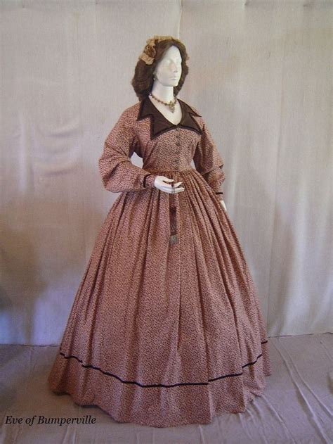 Civil Warvictorian1860s Day Dressgown W Antique Coin Purse