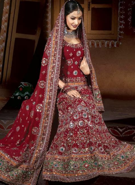 Fashion Plannet Indian Wedding Dress For Bride Red And Gold Colors