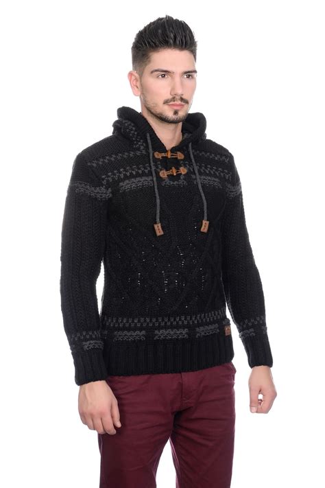 A wide variety of hooded cable knit sweater options are available to you, such as feature, decoration, and technics. New Brad Jones Mens Thick Cable Knit Hooded Vintage Nordic ...