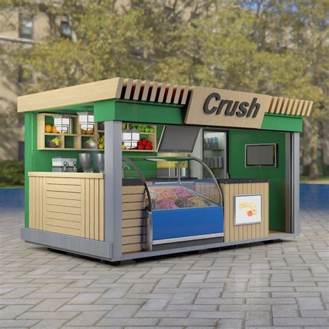 Green Outdoor Juice Kiosk With Food Booth Design For Sale Kiosk
