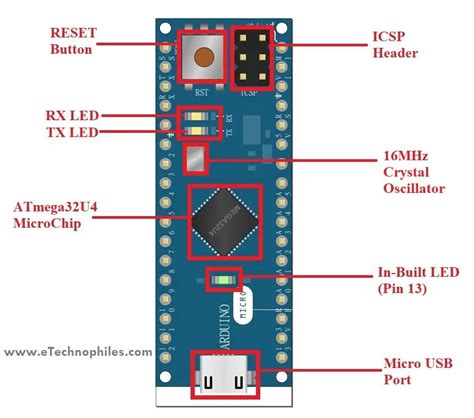 Arduino Micro Pinout Specifications Schematic And Datasheet