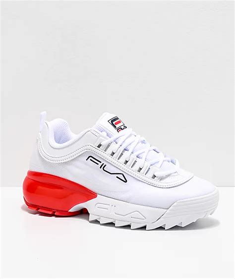 Fila Disruptor 2a White And Red Shoes