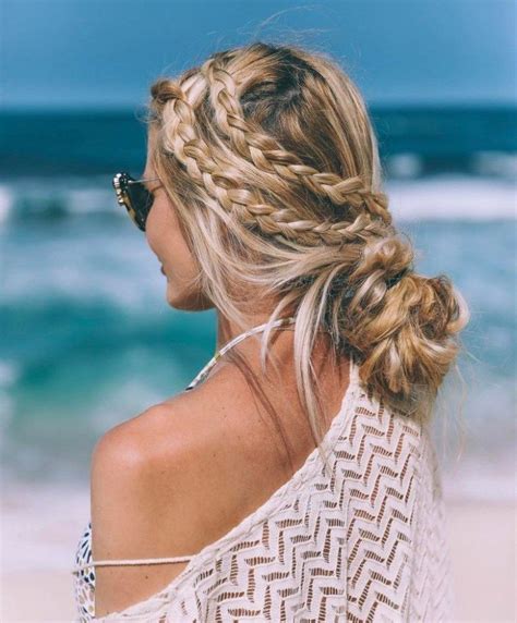 Simple Braided Hairstyle Women For Go To On The Beach Hair Styles Long Hair Styles