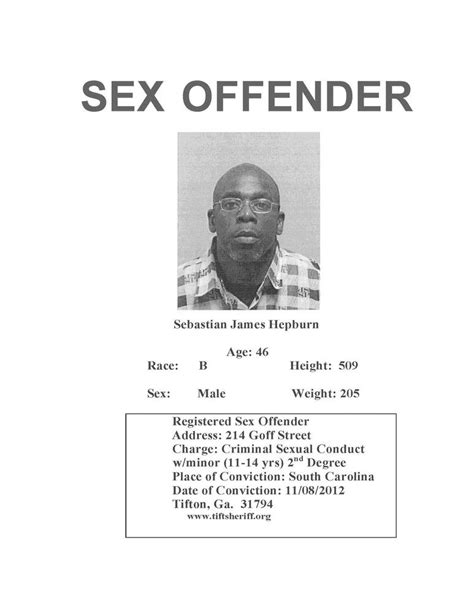 Sex Offender Registry Update Press Releases Tift County Sheriff Ga