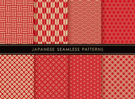 Conjunto De Patrones Tradicionales Japoneses Sin Costura 329356
