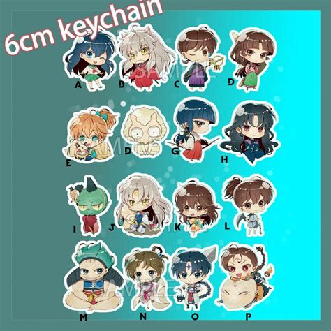 Acrylic Keychain Strap Anime Inuyasha Sesshomaru Kikyou Higurashi Kagome 6cmkey Chains