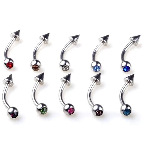 10pcs Medical Steel Crystal Spike Piercing Kits And Body Jewelry Women Labret Ear Eyebrow Lip
