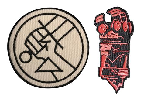 Oct193175 Hellboy Bprd Logo And Right Hand Of Doom 8pc Patch Asst