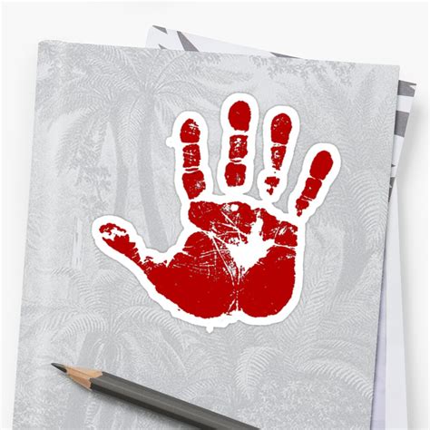 Red Hand Stickers By Loganhille Redbubble