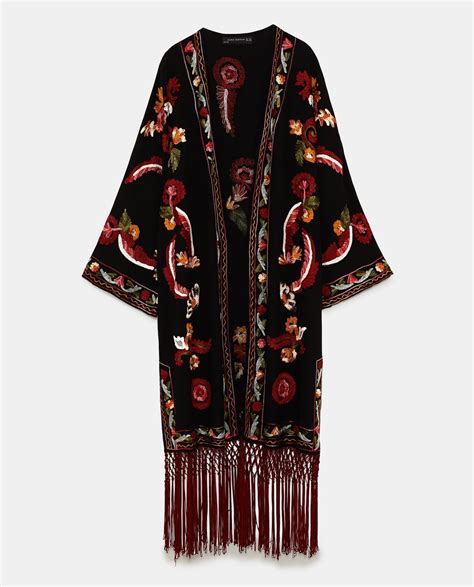 Image 8 Of Embroidered Kimono With Fringing From Zara Kimonos Zara