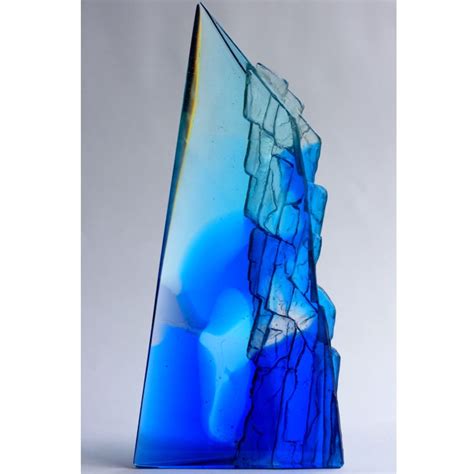 Blue Cliff Cast Glass By Crispian Heath Pyramid Gallery Glass Sculpture Cast Glass Glass