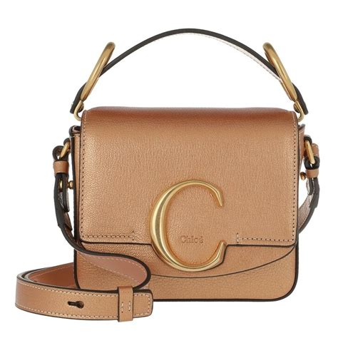 Chloé C Mini Shoulder Bag Rose Gold In Orange Fashionette