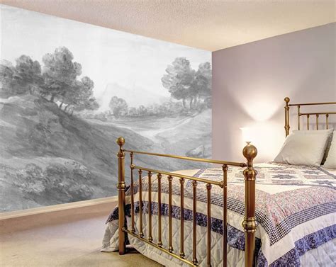 Vintage Countryside Painting Wall Mural Reusable Wall Paper Etsy Uk