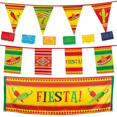 Wild West Mexican Fiesta Party Pennant Flag Hanging Banner Bunting