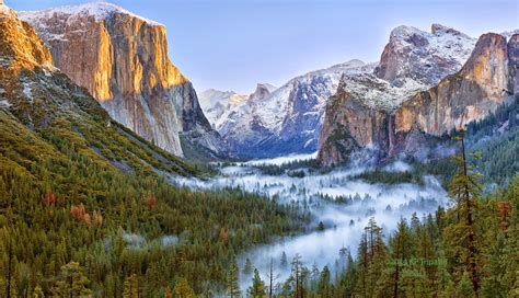 Morning Fog At Tunnel View Yosemite Valley By Kp Tripathi Yosemite