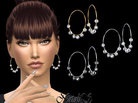 Multi Crystals Pendants Hoop Earrings Found In Tsr Category Sims 4